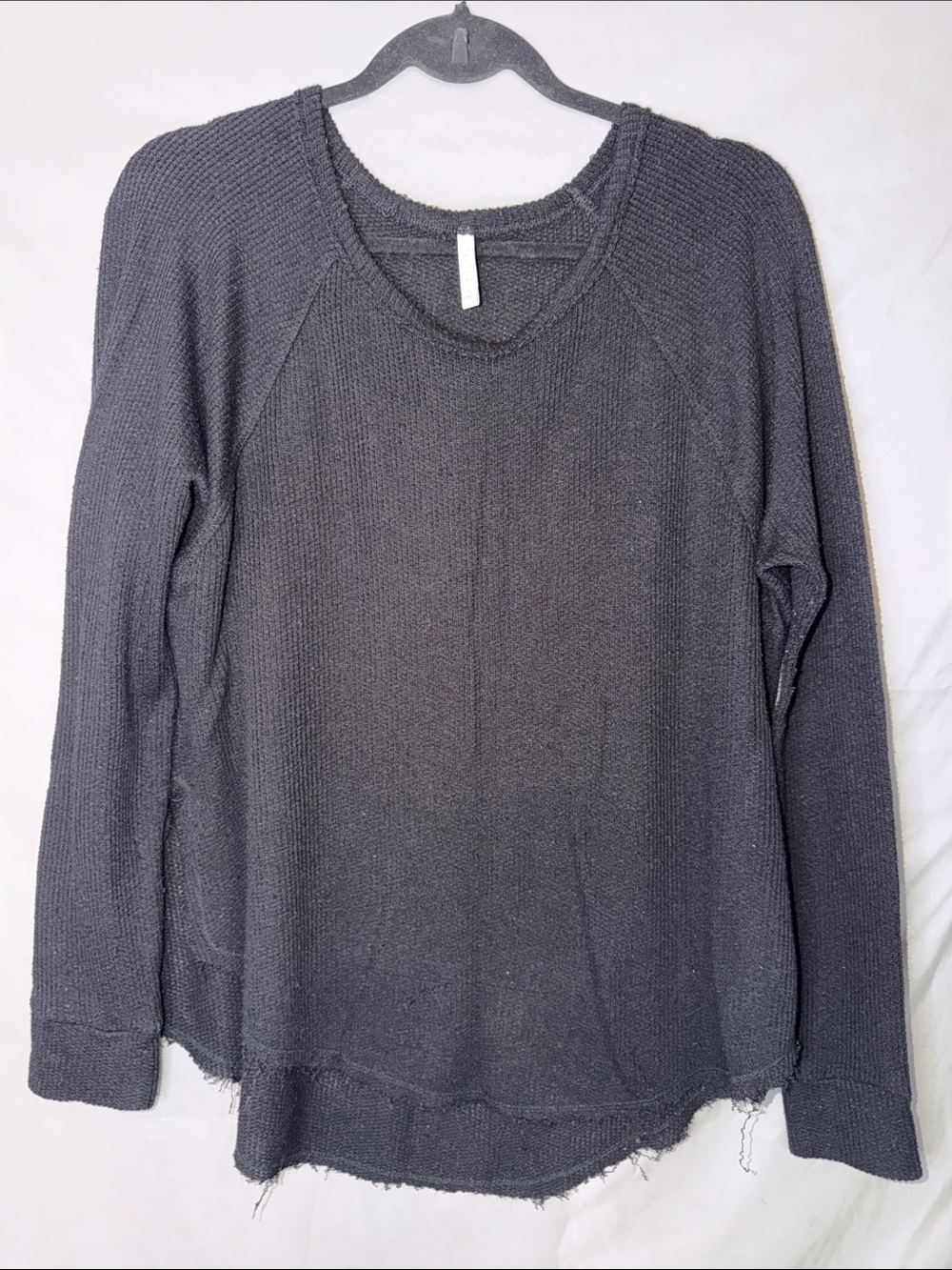 Z Supply Black Long Sleeve Waffle Thermal Top